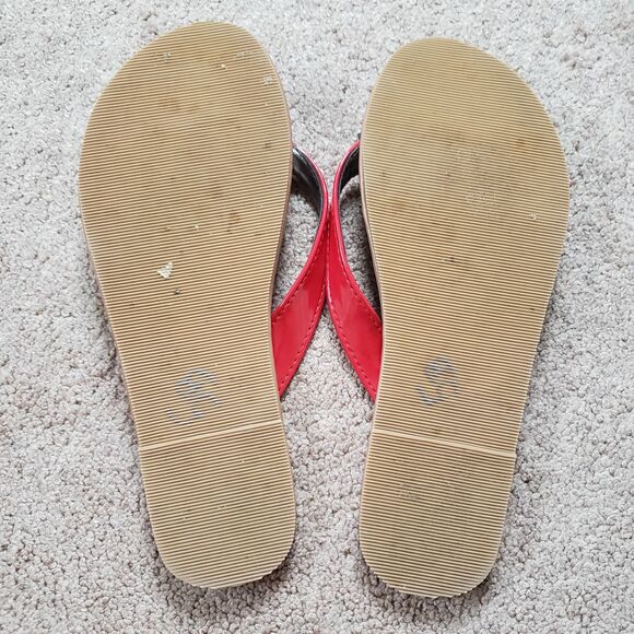 Talbots Women's Sandals Flip Flop Red Slip On Casual Toe Post Open Toe Low Top 9 - Picture 5 of 5